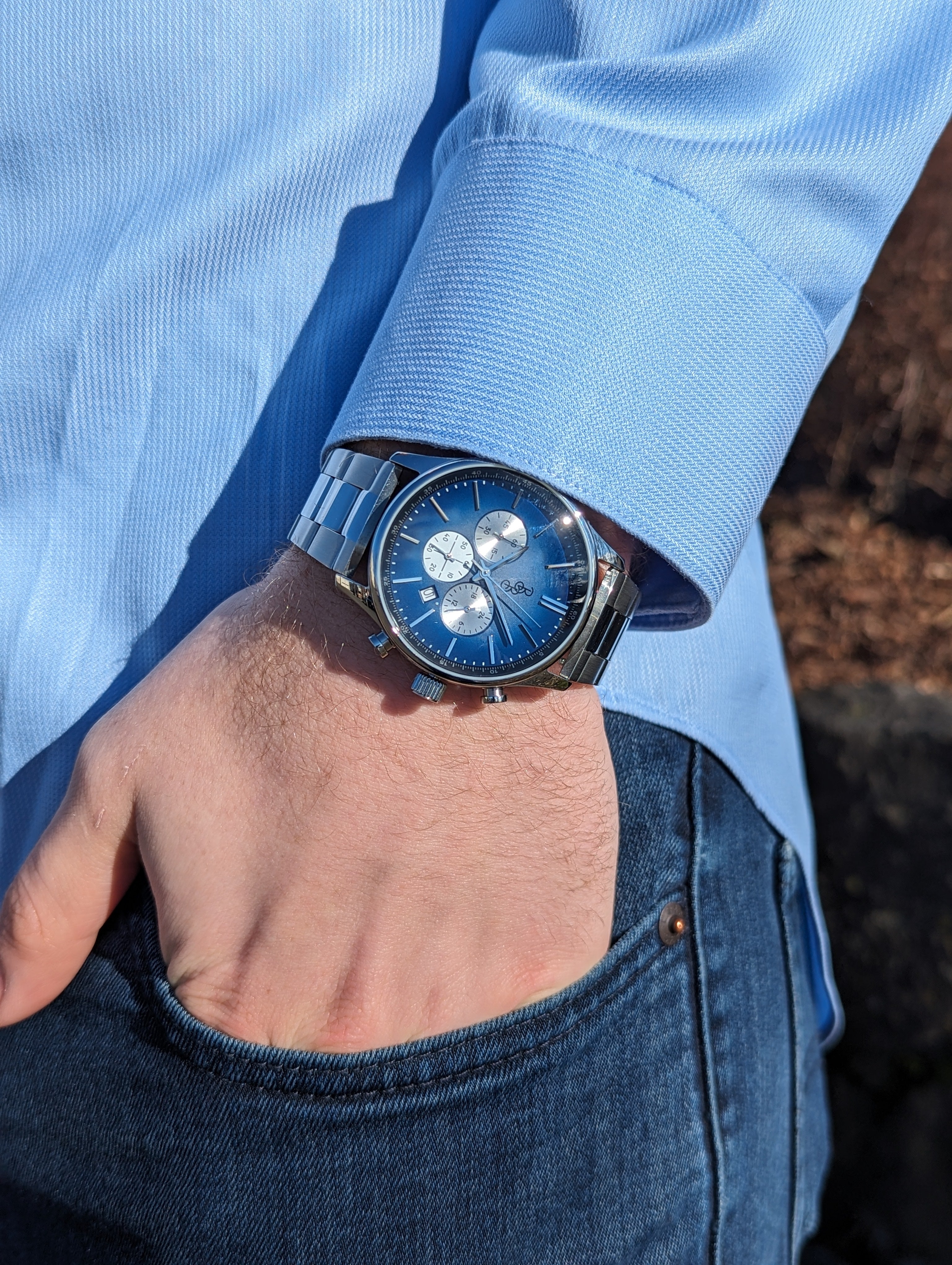 Blue Retro Chronograph from The Beyond Boring Watch Company