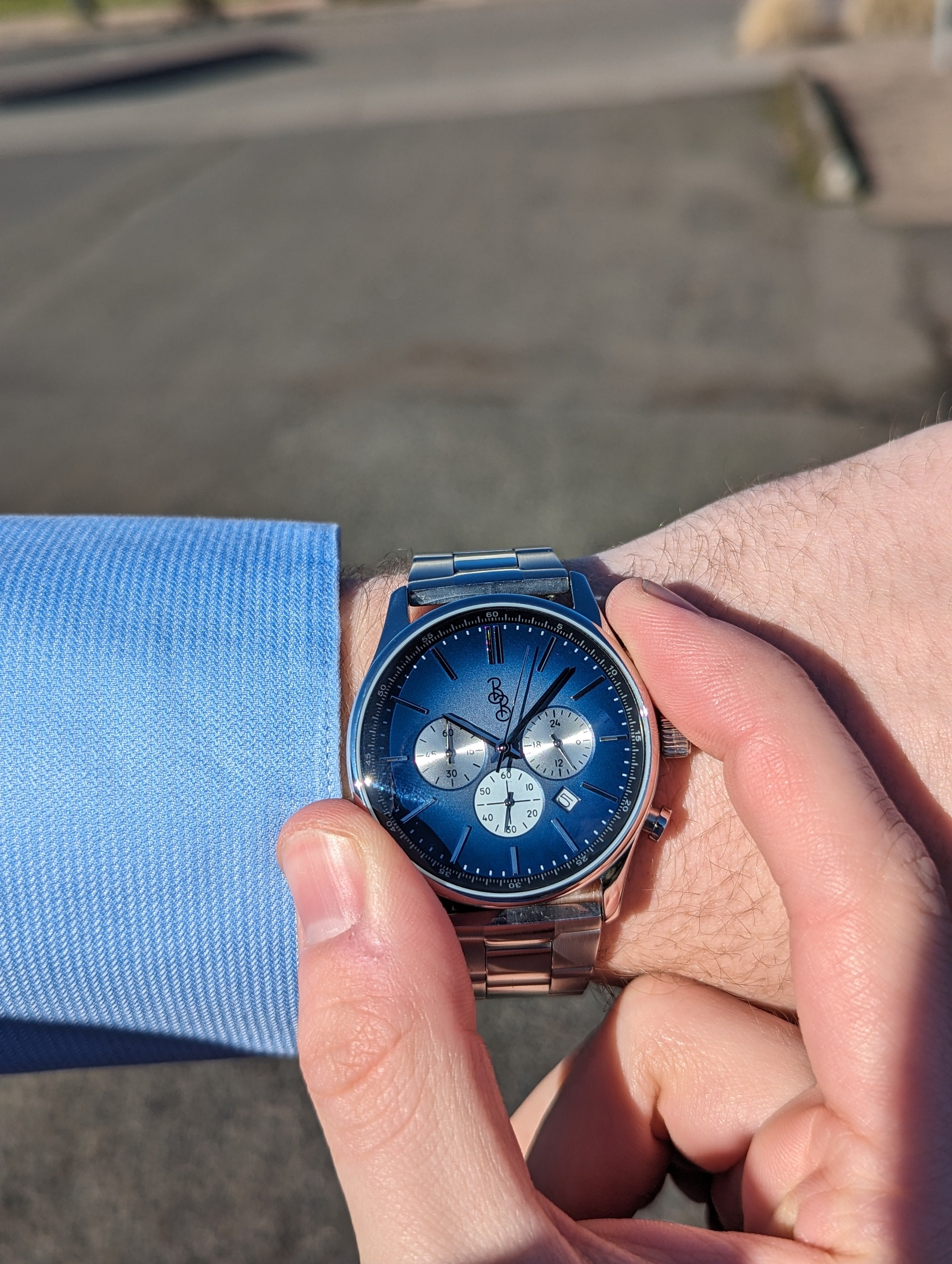 Blue Retro Chronograph