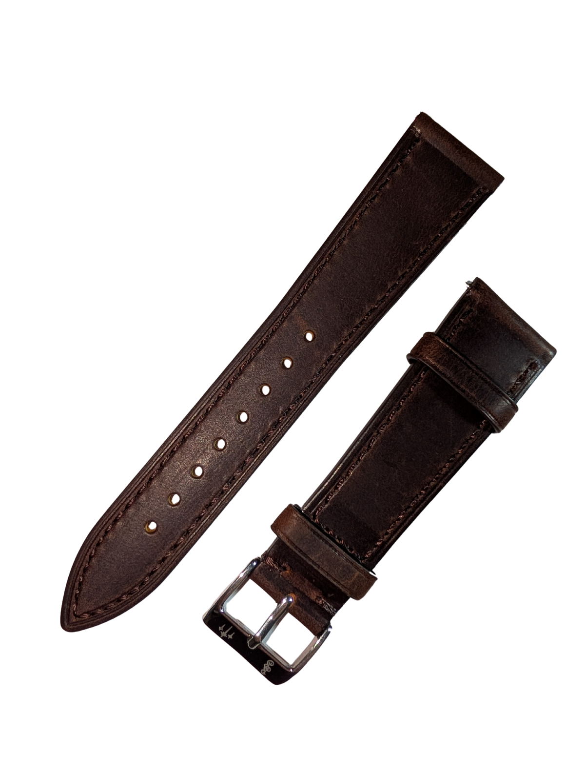 22mm Brown Leather with Silver Buckle