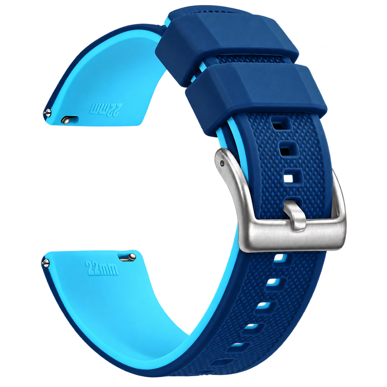 20mm Sapphire Blue Textured Silicone