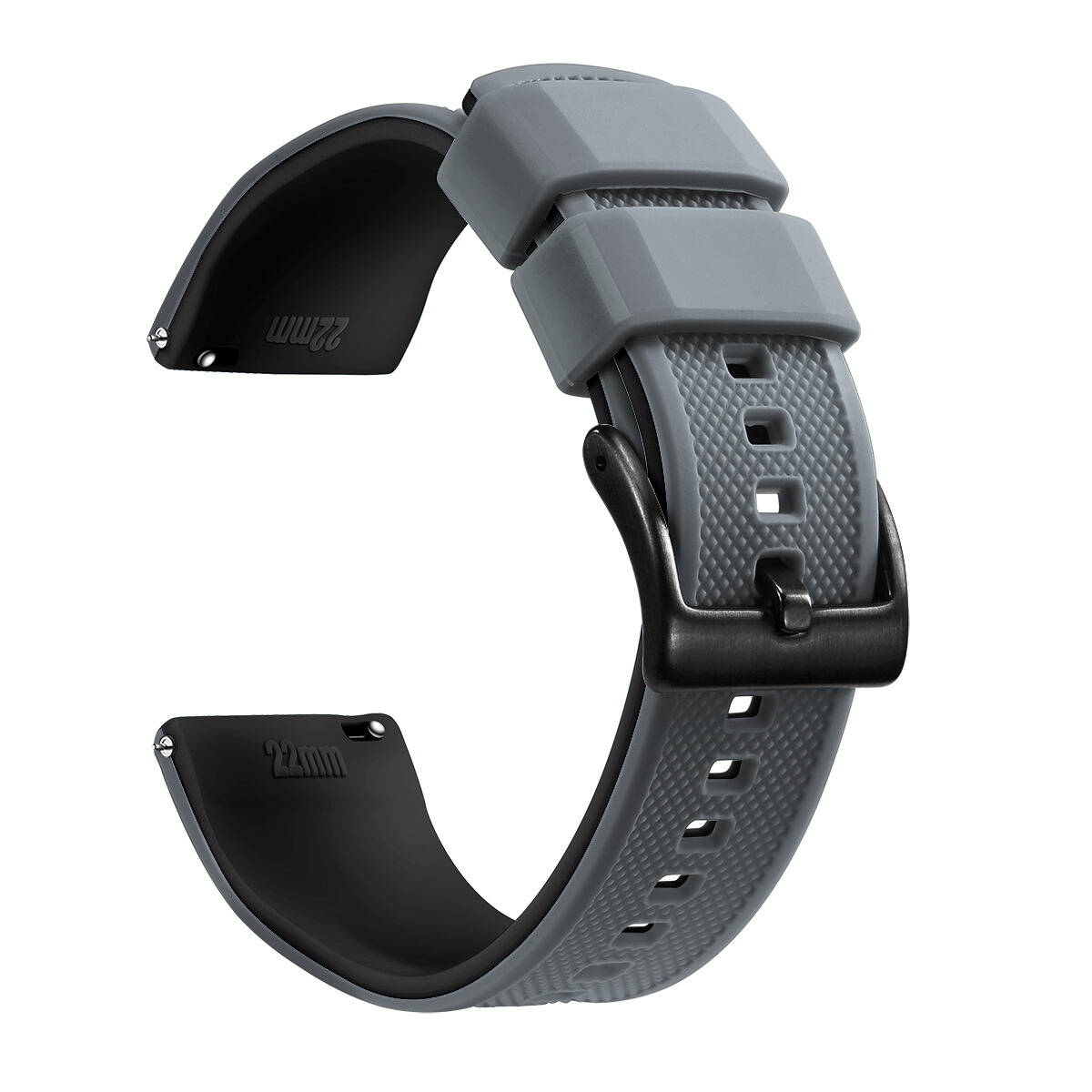 The Beyond Boring Watch Company 22mm Gray Textured Silicone