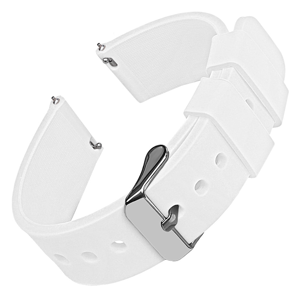 The Beyond Boring Watch Company 22mm White Smooth Silicone