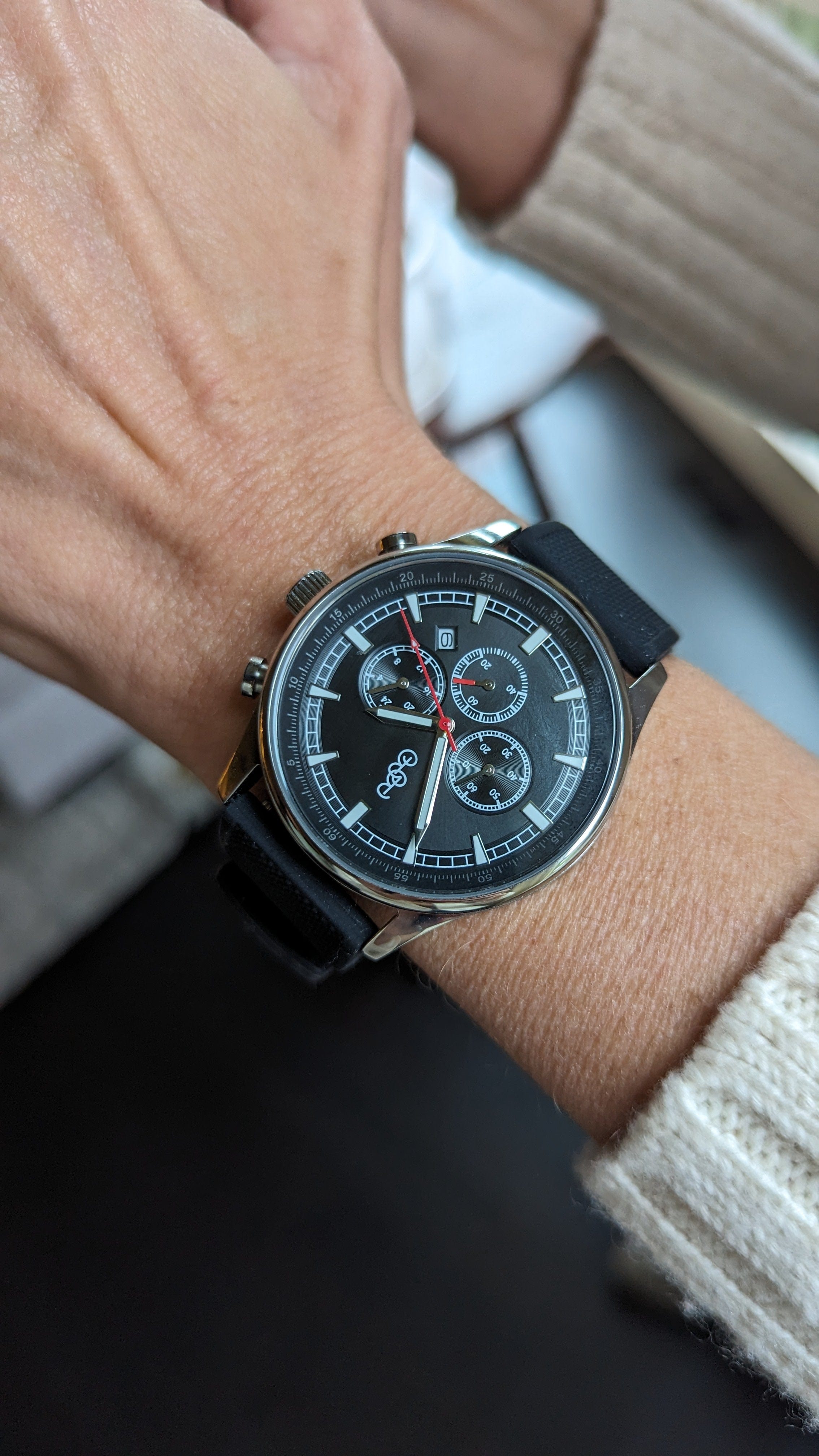 The Beyond Boring Watch Company 41mm Black Sport Chronograph