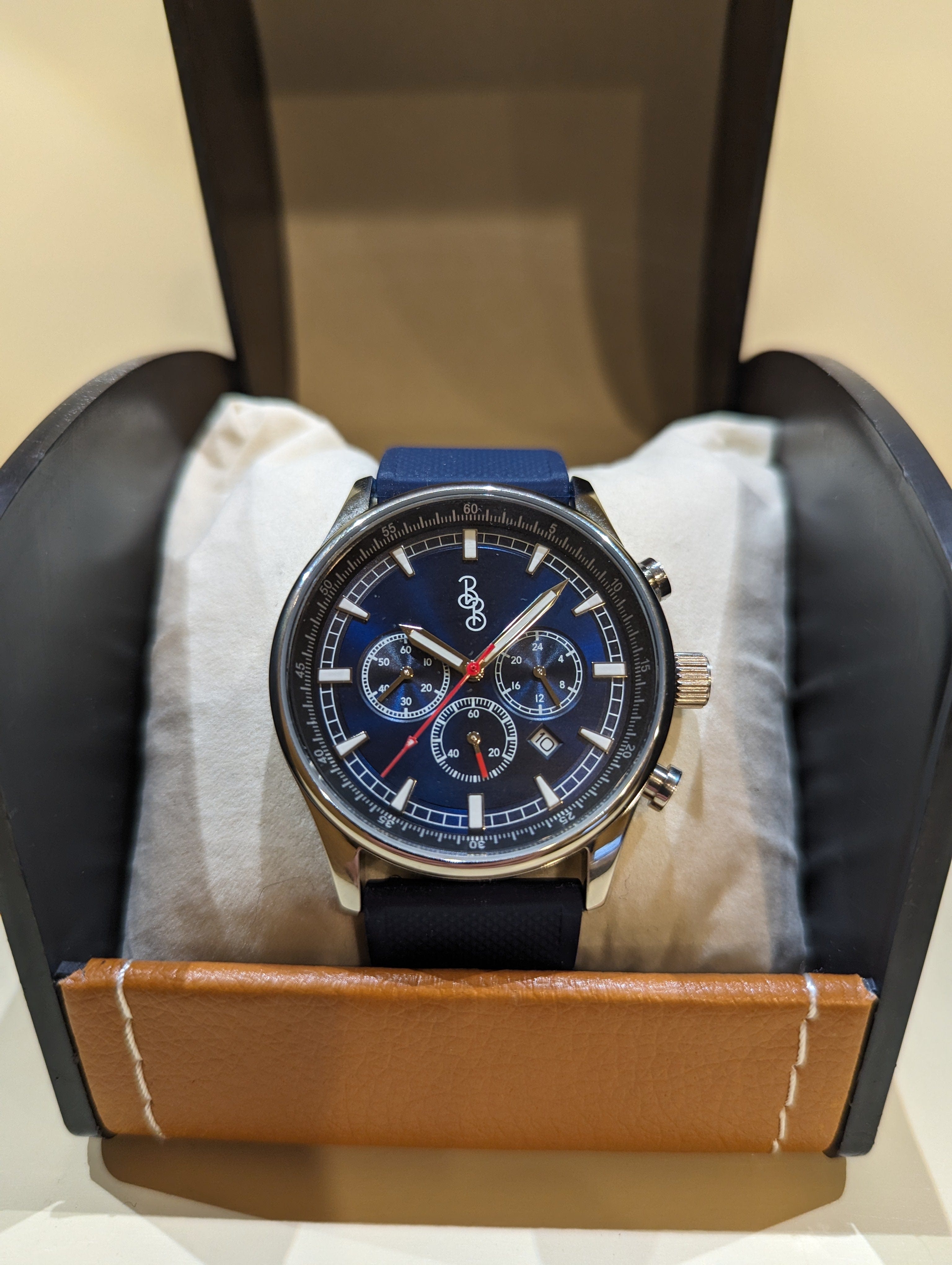 The Beyond Boring Watch Company 41mm Blue Sport Chronograph