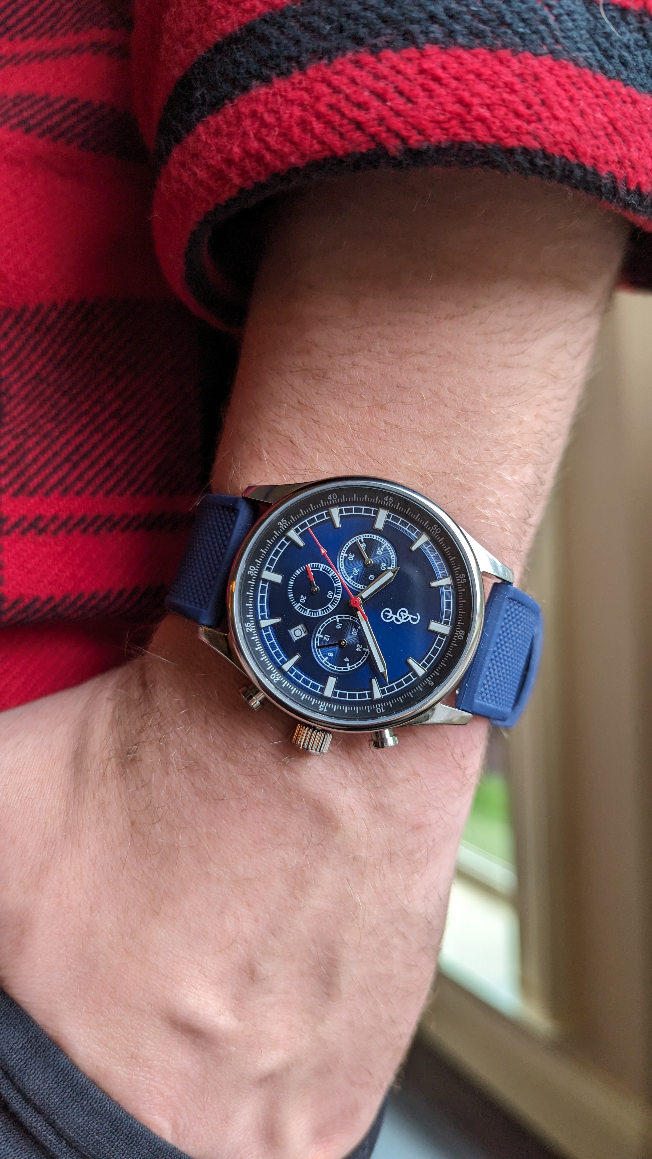 The Beyond Boring Watch Company 41mm Blue Sport Chronograph