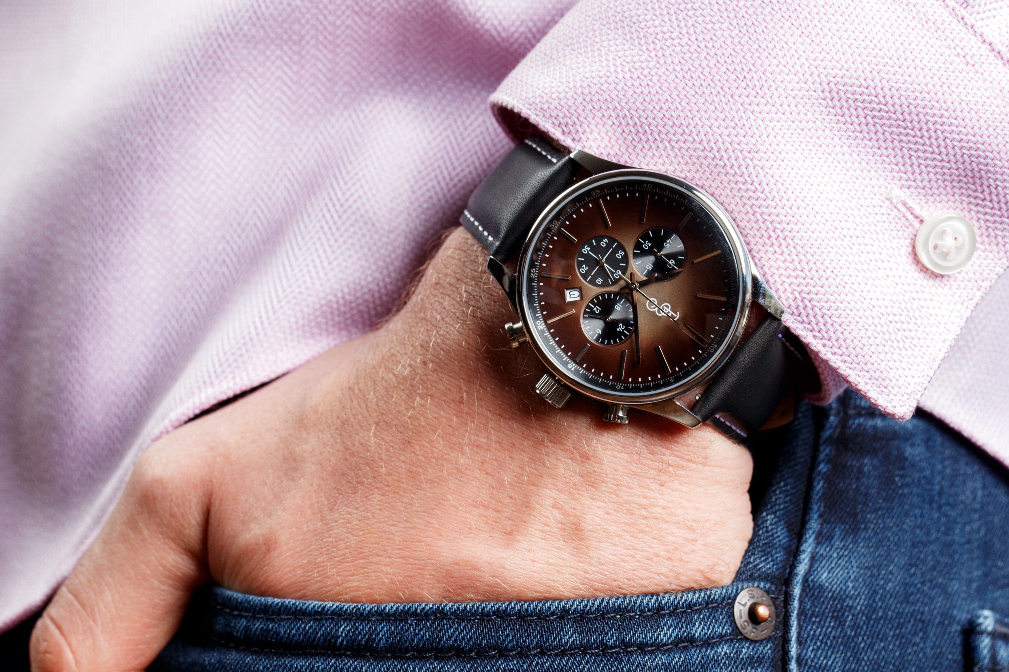 The Beyond Boring Watch Company 41mm Brown Retro Chronograph
