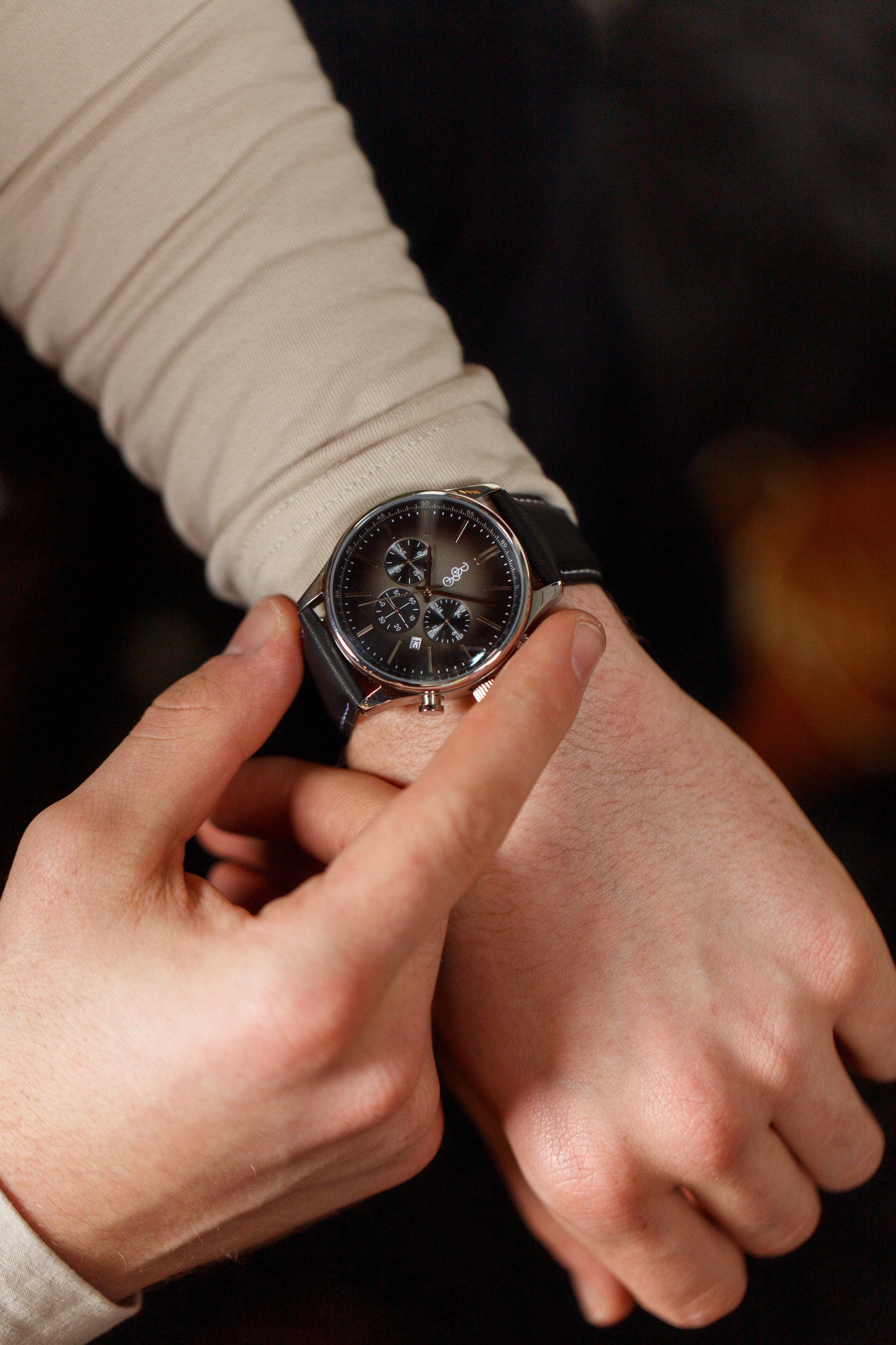 The Beyond Boring Watch Company 41mm Gray Retro Chronograph