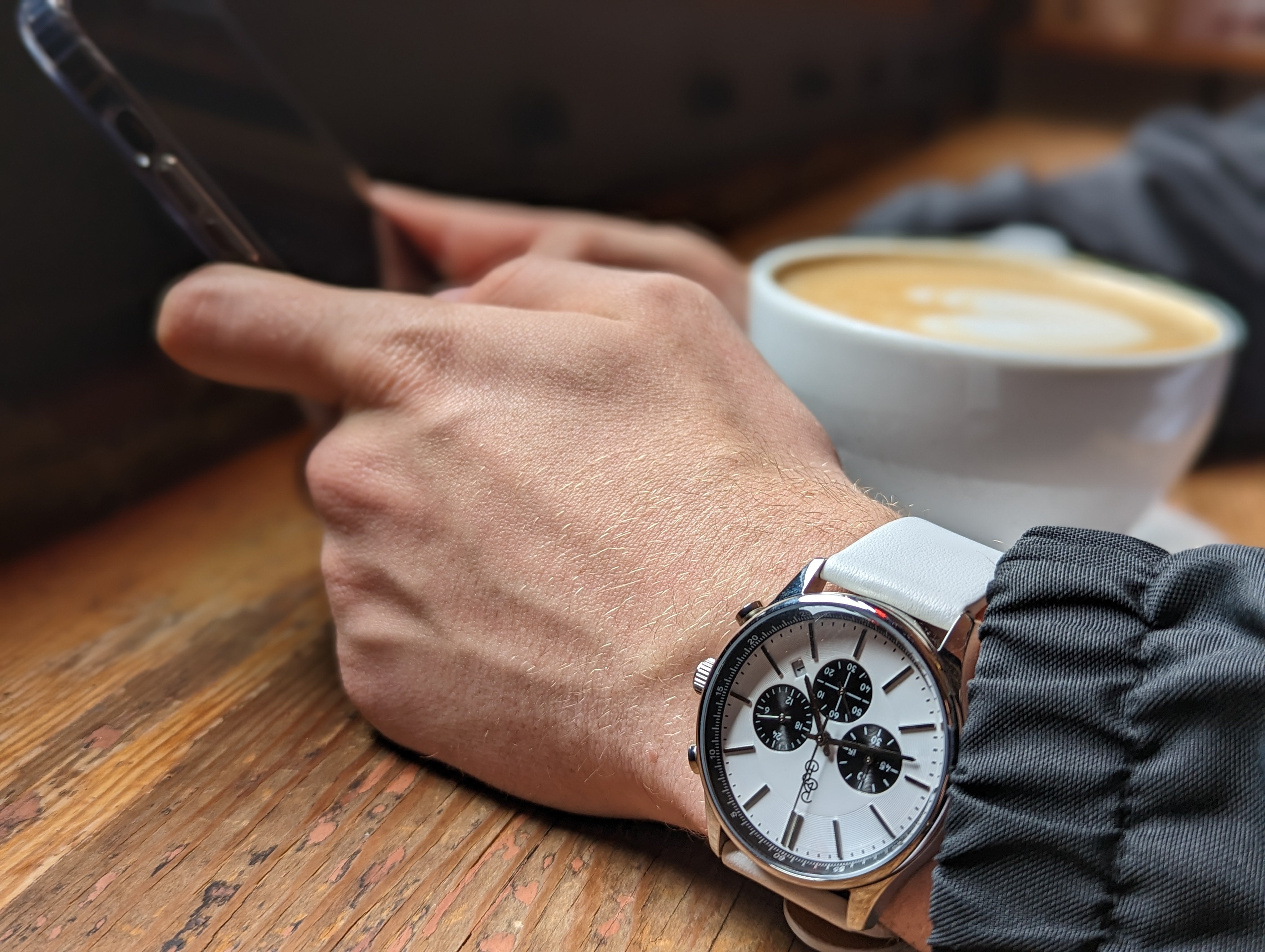 The Beyond Boring Watch Company 41mm White and Black Chronograph