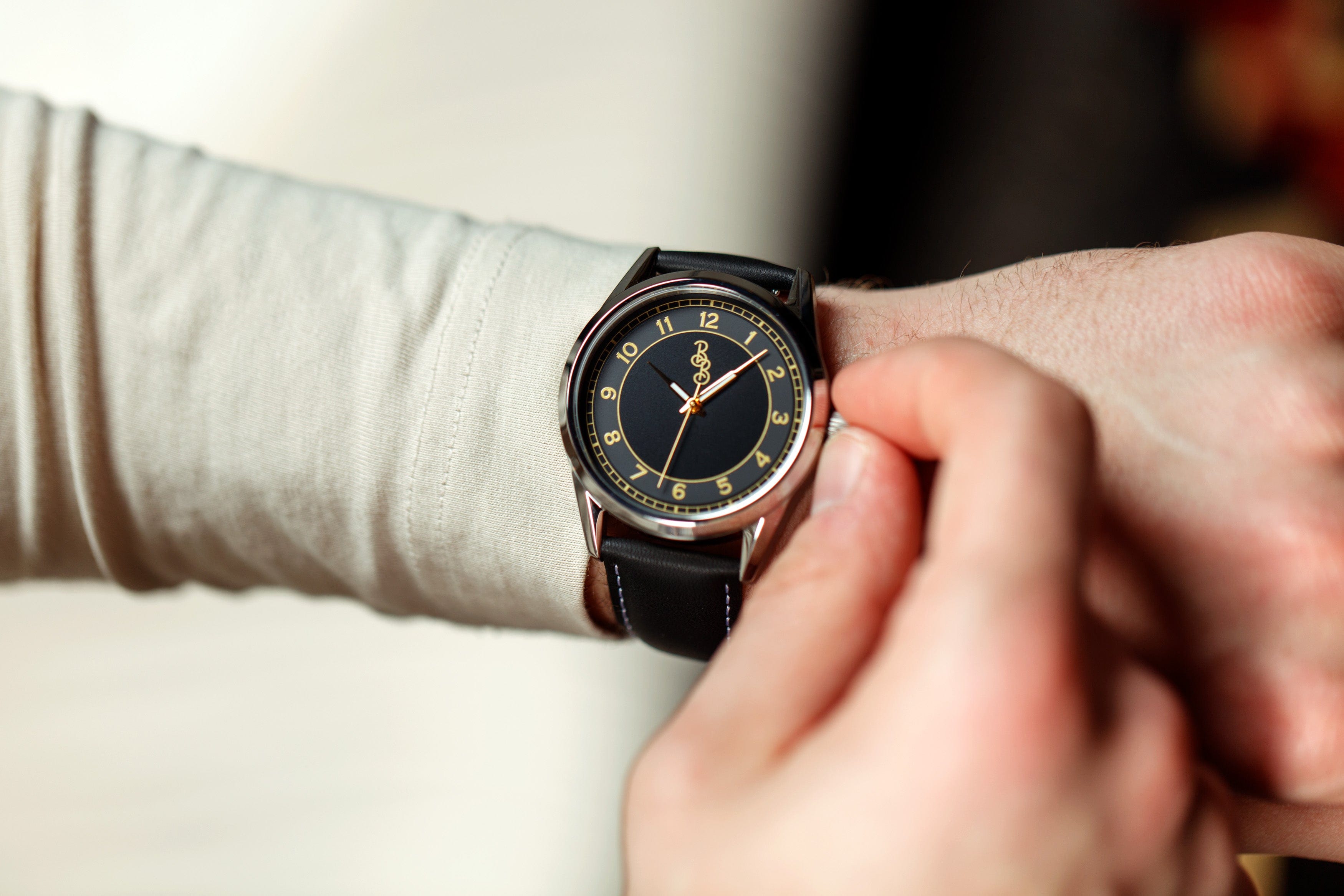 The Beyond Boring Watch Company Black and Gold Classic