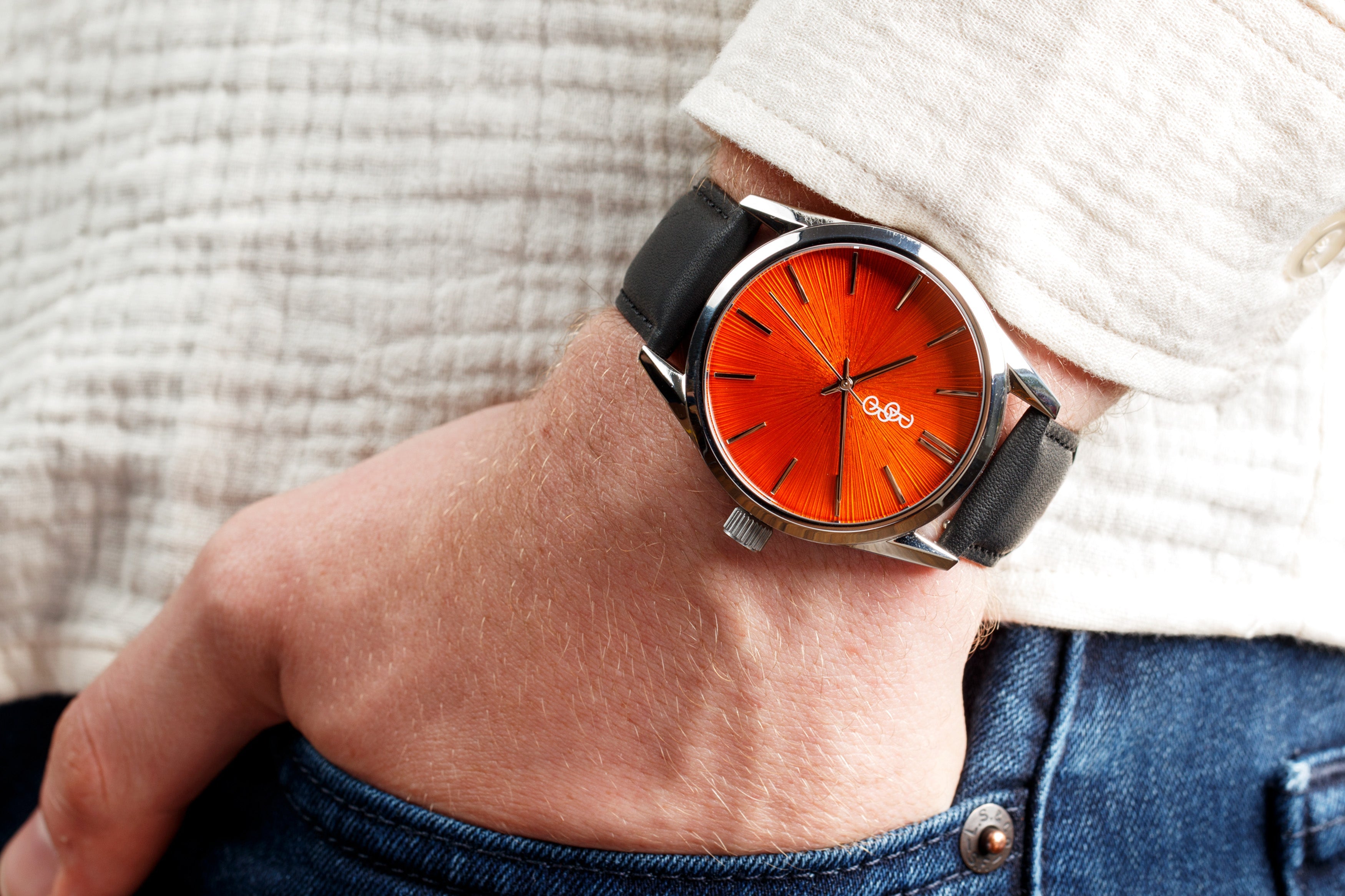 The Beyond Boring Watch Company Orange Sunburst