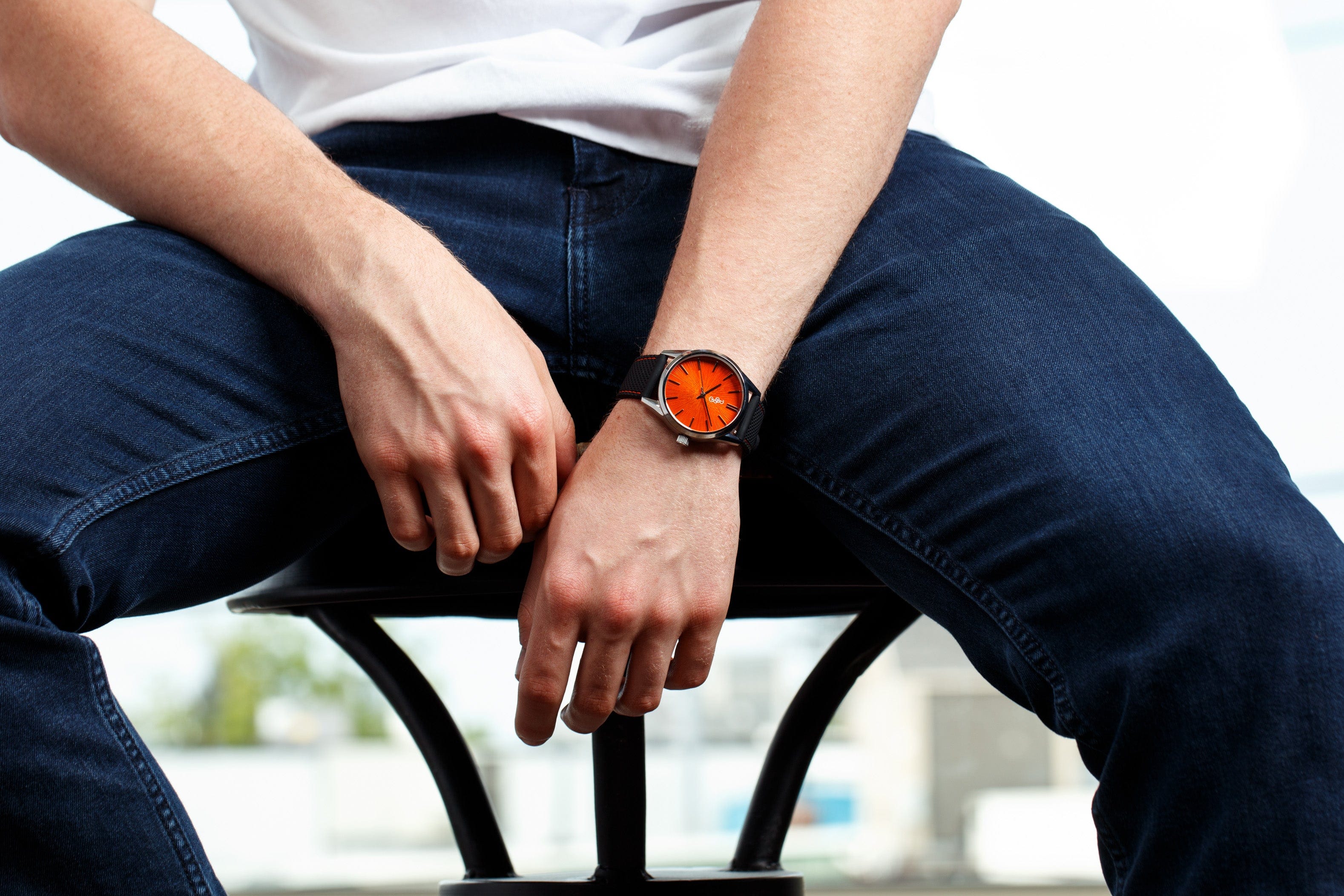The Beyond Boring Watch Company Orange Sunburst