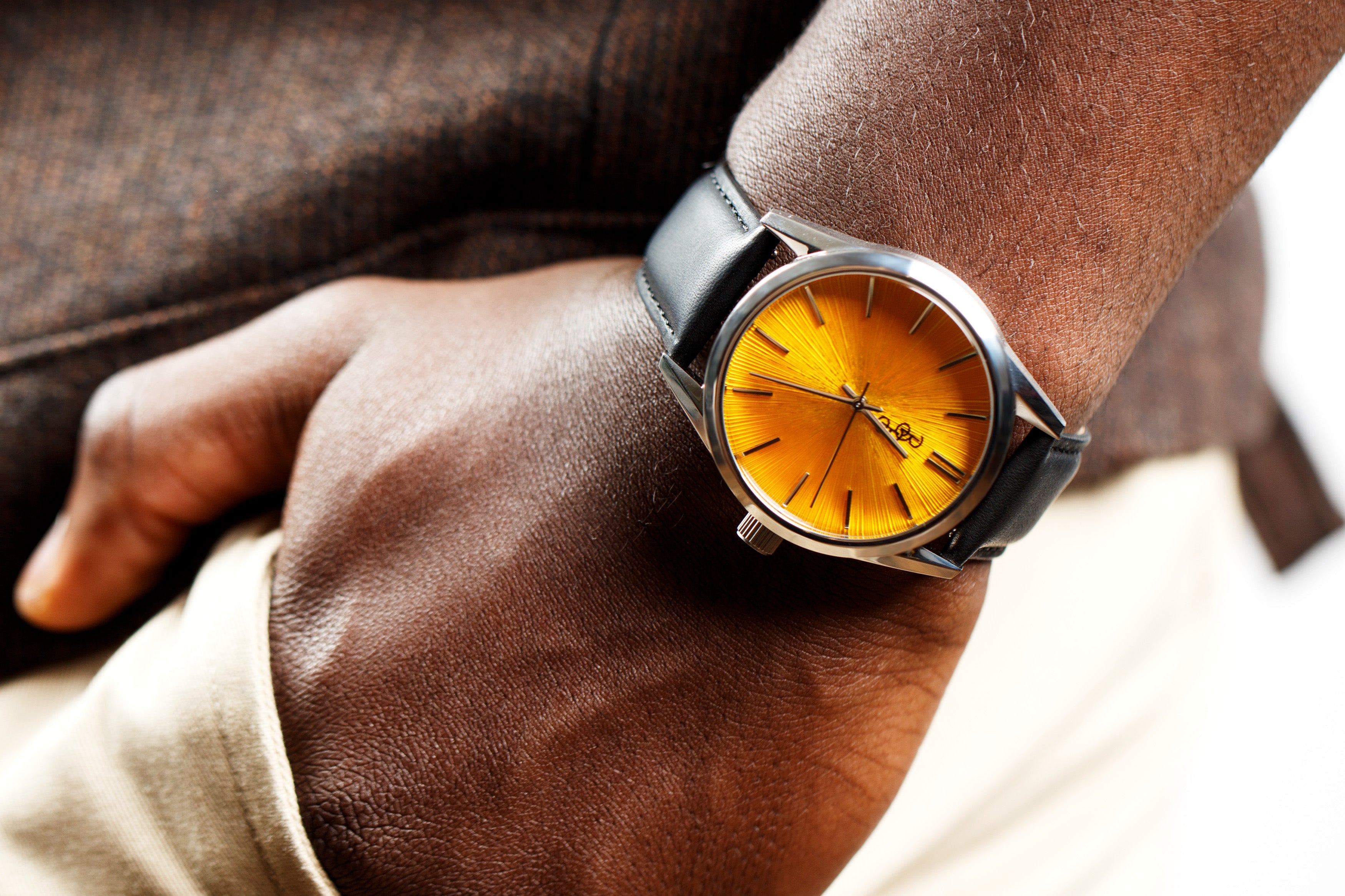 The Beyond Boring Watch Company Yellow Sunburst
