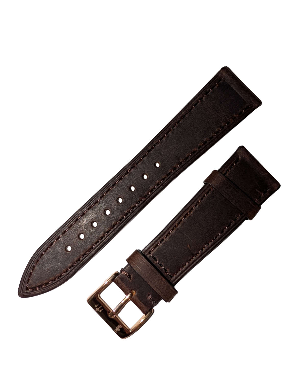 22mm Brown Leather with Rose Gold Buckle