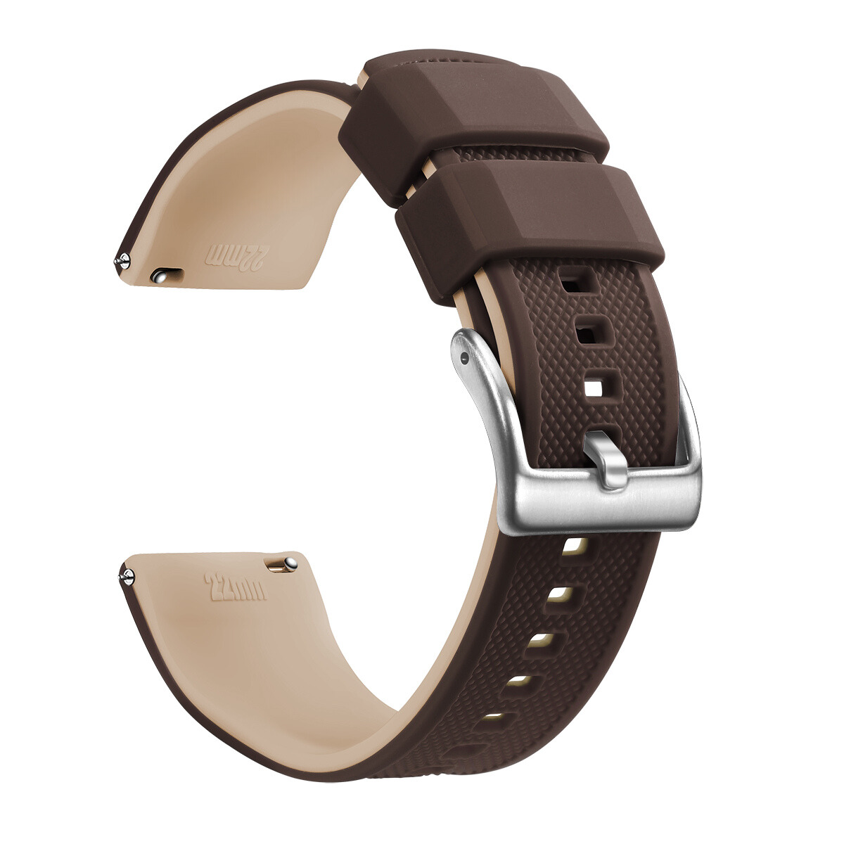 The Beyond Boring Watch Company 20mm Brown Textured Silicone