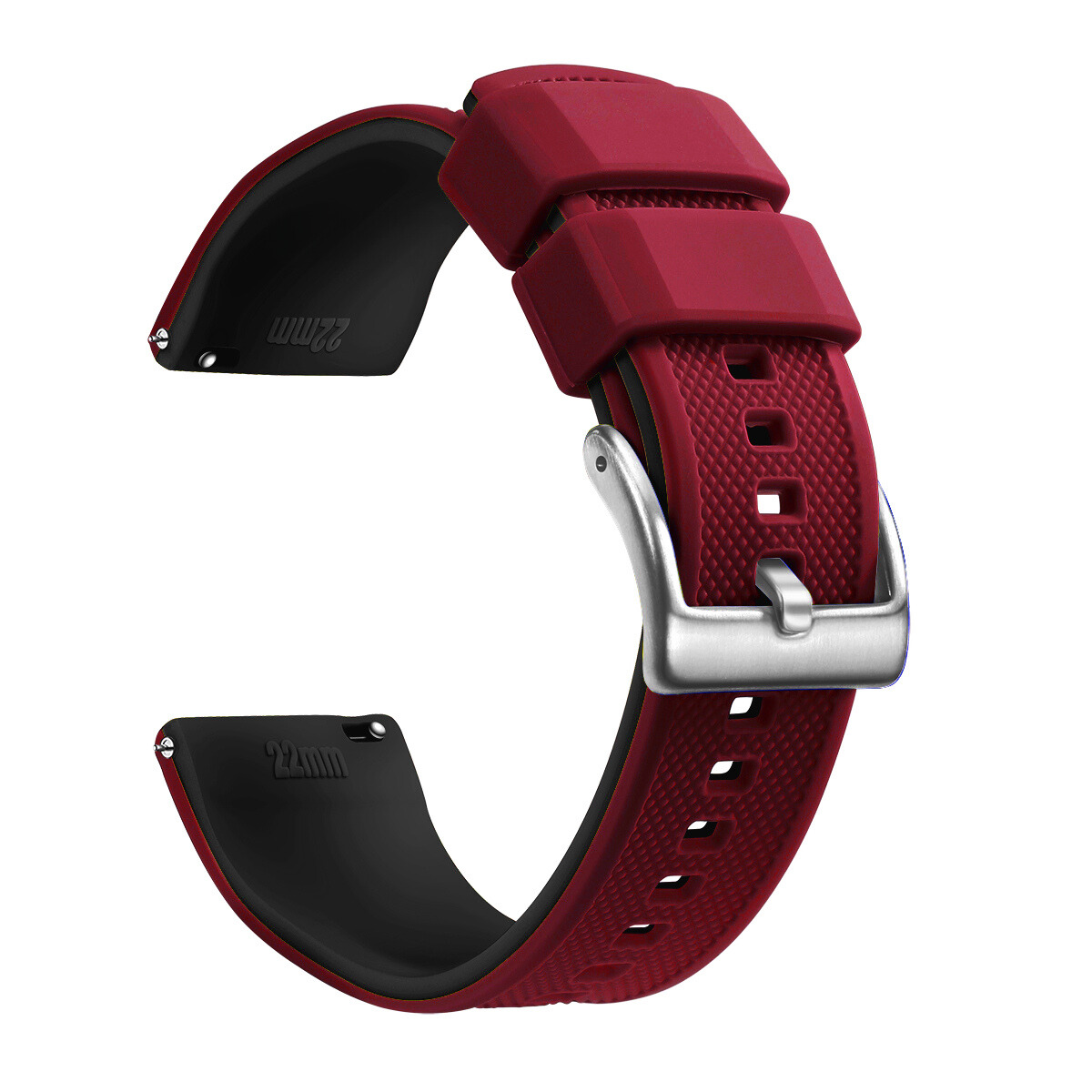The Beyond Boring Watch Company 20mm Red Textured Silicone