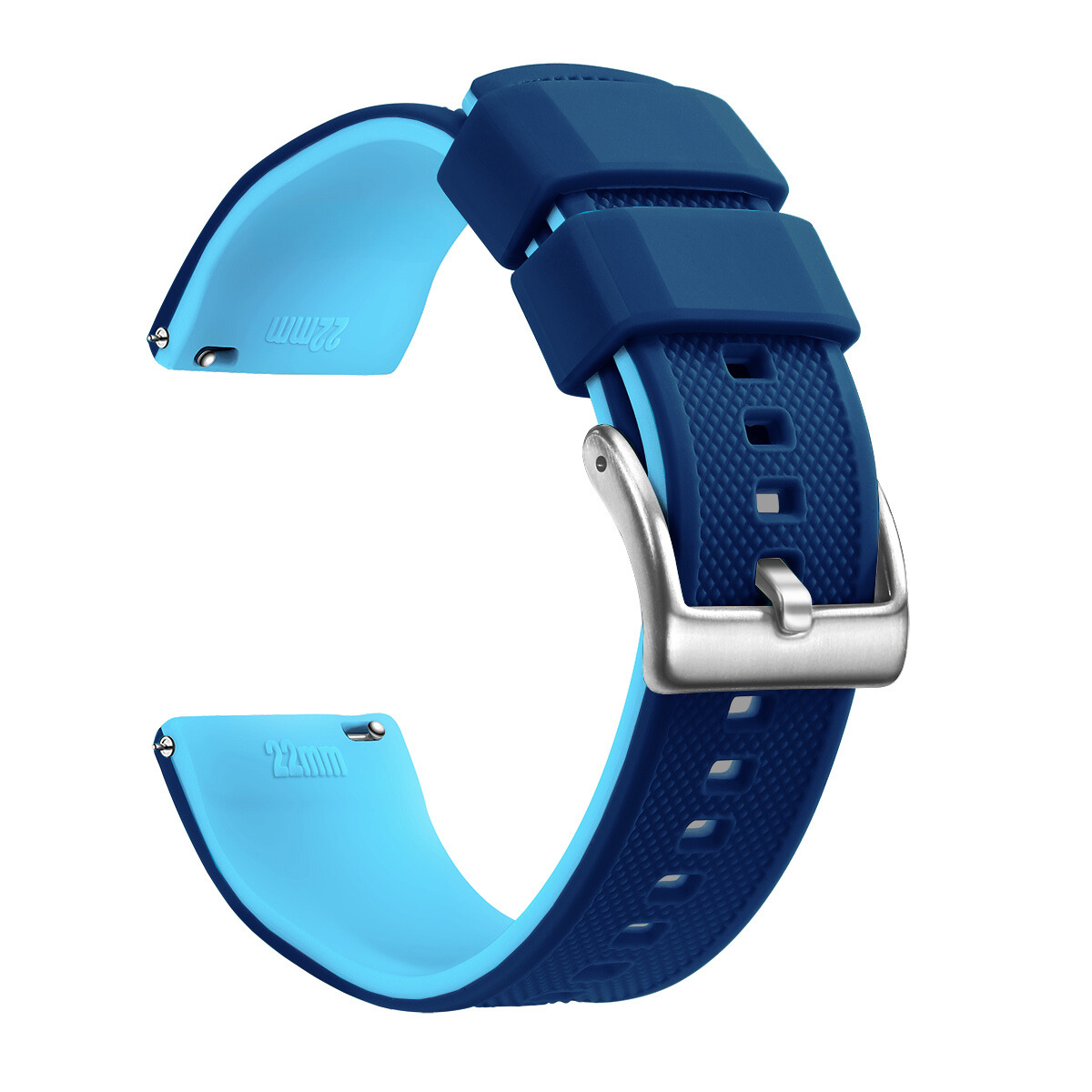 The Beyond Boring Watch Company 20mm Sapphire Blue Textured Silicone