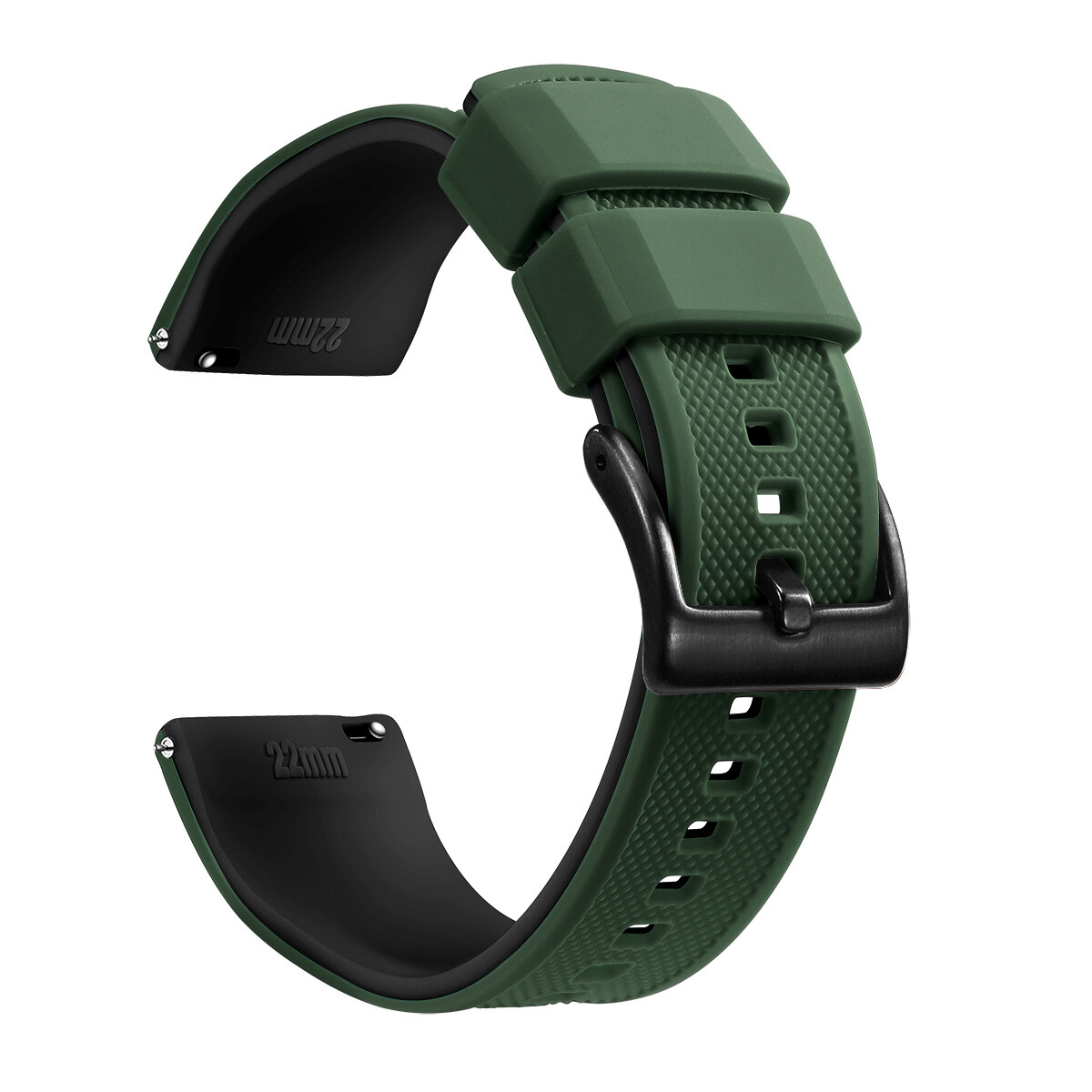 The Beyond Boring Watch Company 22mm Green Textured Silicone