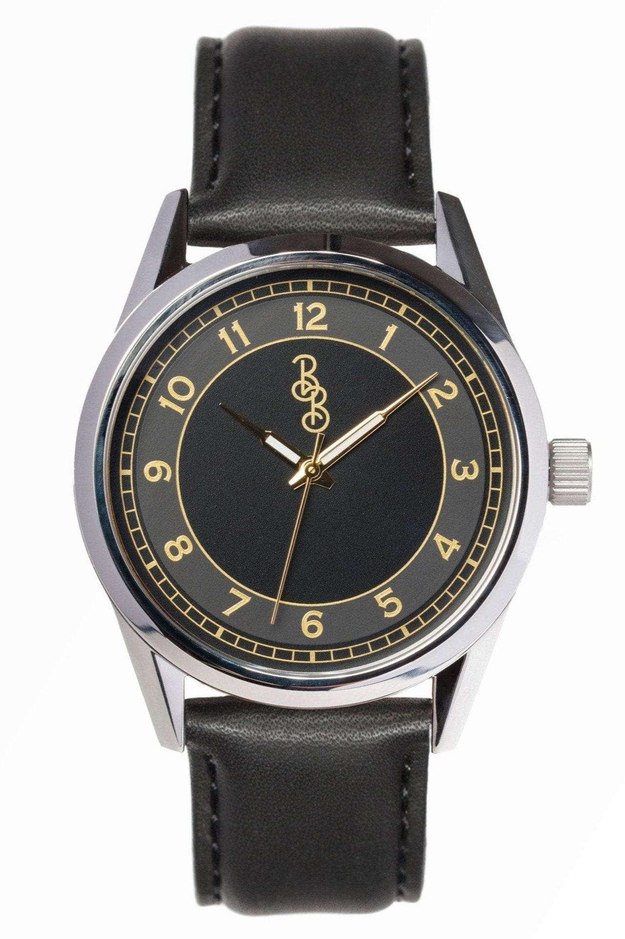 The Beyond Boring Watch Company 39mm Black and Gold Classic