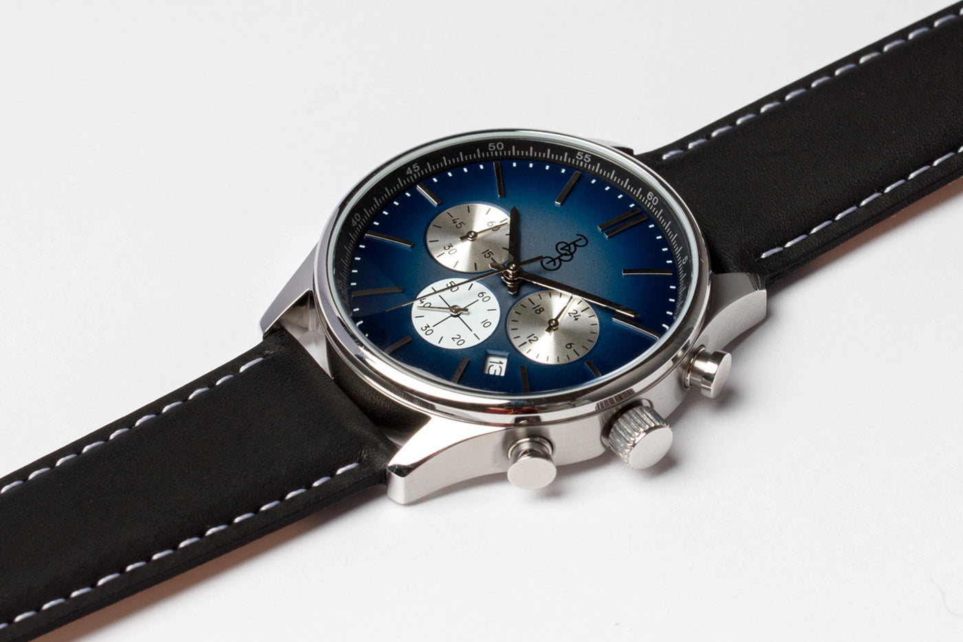 The Beyond Boring Watch Company 41mm Blue Retro Chronograph