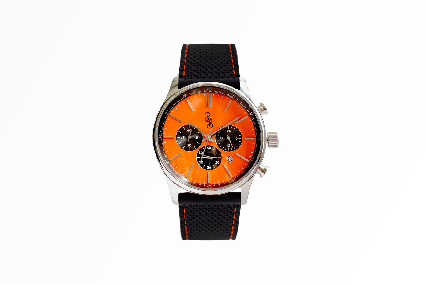 The Beyond Boring Watch Company 41mm Orange and Black Chronograph