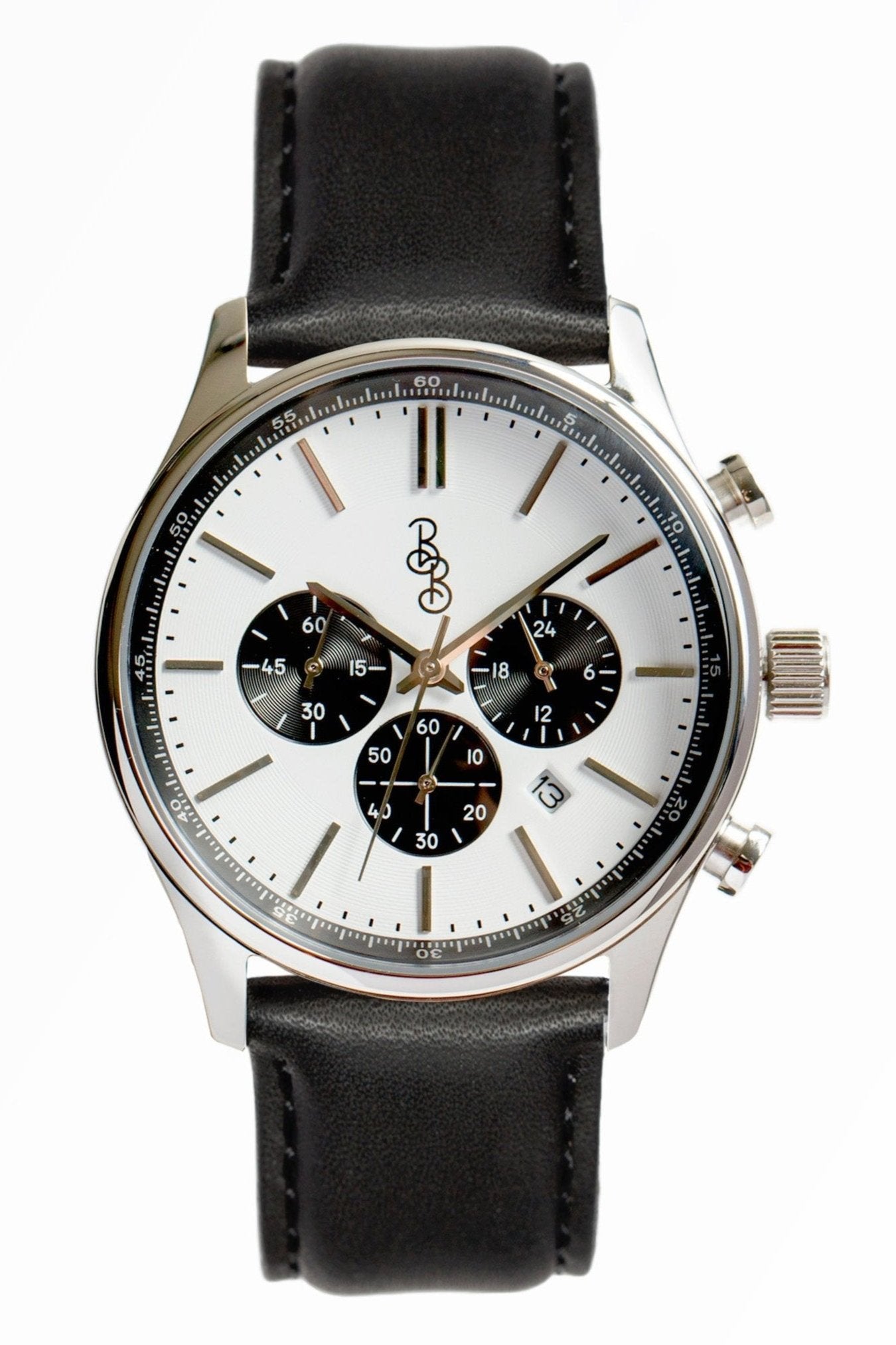 The Beyond Boring Watch Company 41mm White and Black Chronograph