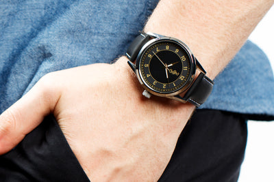 The Beyond Boring Watch Company Black and Gold Classic