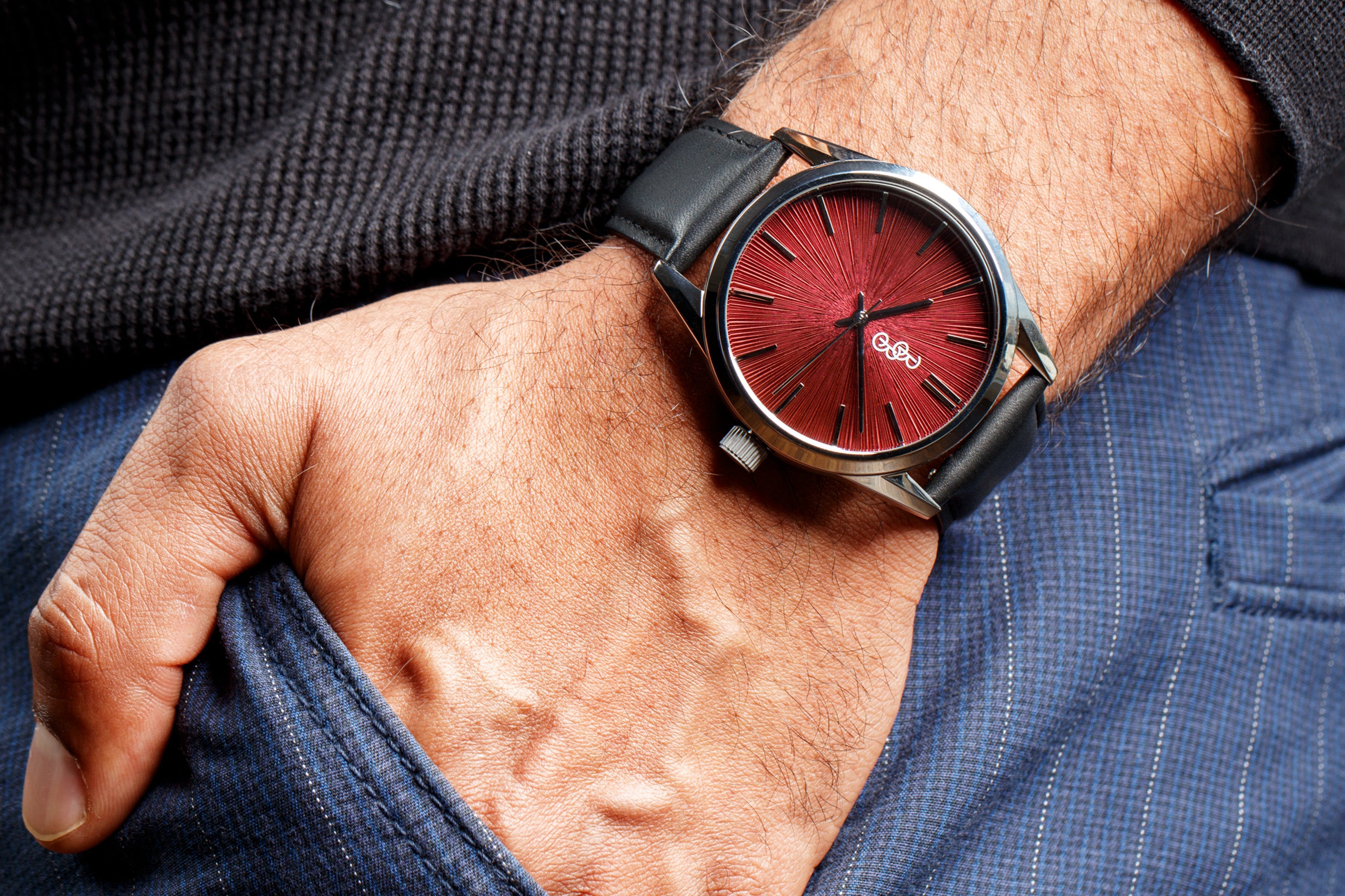 The Beyond Boring Watch Company Watches Burgundy Sunburst